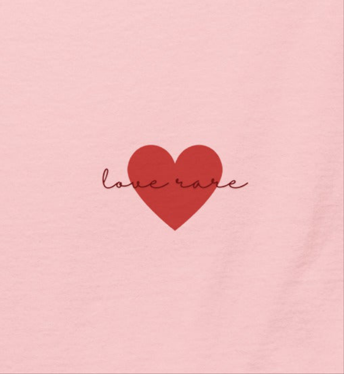 LOVE RARE RED HEART PINK TEE