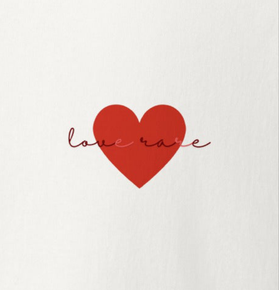 LOVE RARE RED HEART WHITE TEE